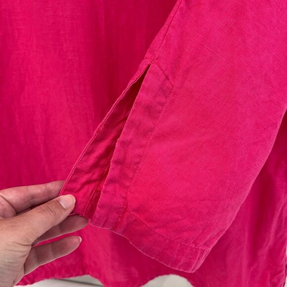 Soft Surroundings Saja 100% Linen Tunic Pink 1X - Picture 6 of 9